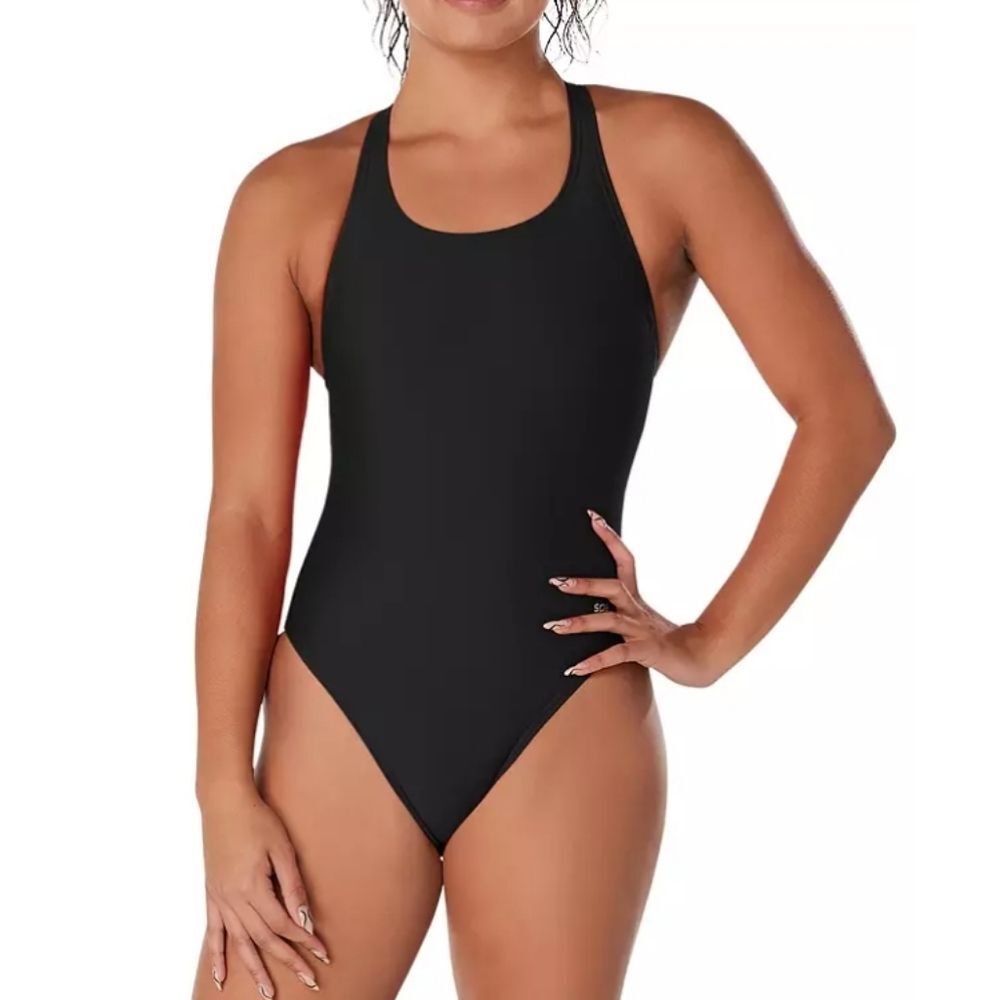 NWT Speedo Eco Solid Super Pro One Piece ProLT Team Black Racerback - Size 30